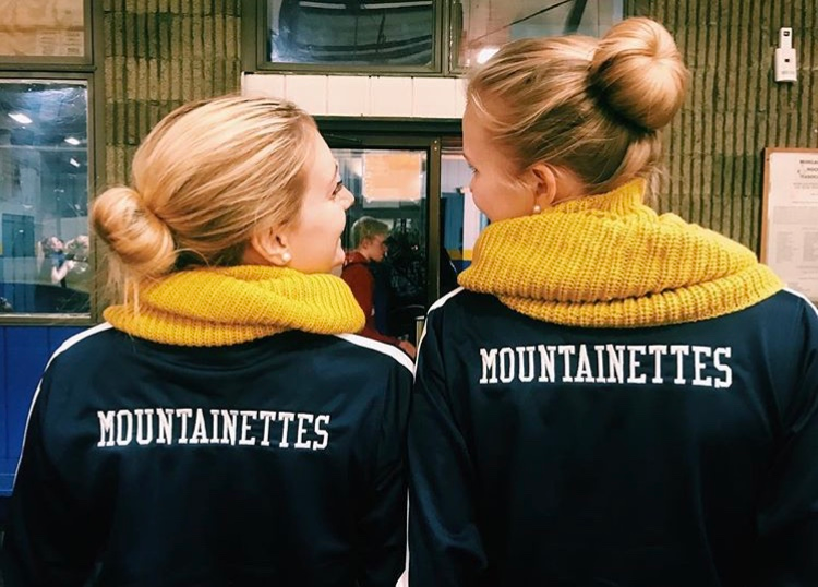 Pictured: Kristin Moro and Caroline Leadmon in their West Virginia Mountainettes gear. 